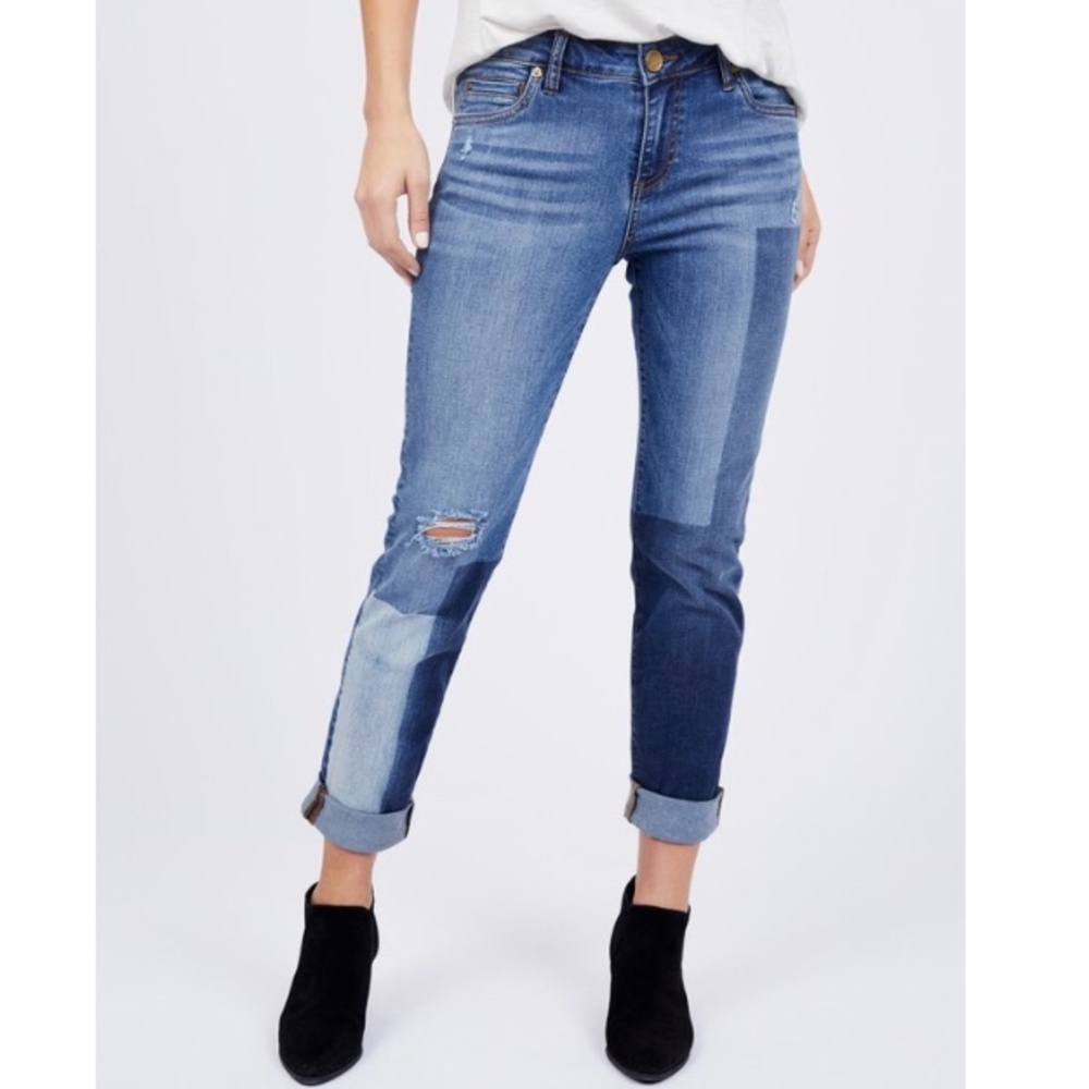 🛑 SOLD 🛑 KUT from the Kloth Patchwork Boyfriend Jean 👖